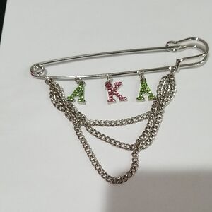 AKA Silver Bling Chain Oversized Brooch